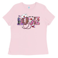 Bubblegum Pink valentines day nurse love Ladies Tee - RanaPortraitStore