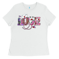 White valentines day nurse love Ladies Tee - RanaPortraitStore