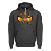 Charcoal Heather Unicorn Fall Zipper Hoodie - texasbilliewilder