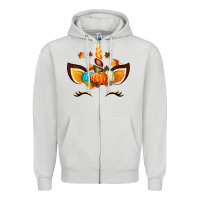 Dove Grey Unicorn Fall Zipper Hoodie - texasbilliewilder
