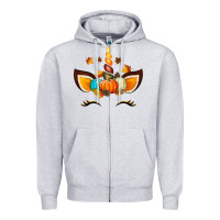 Heather Grey Unicorn Fall Zipper Hoodie - texasbilliewilder