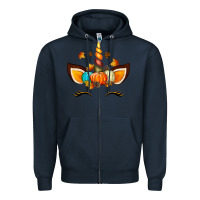 Navy Unicorn Fall Zipper Hoodie - texasbilliewilder