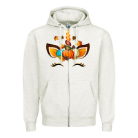 Oatmeal Heather Unicorn Fall Zipper Hoodie - texasbilliewilder