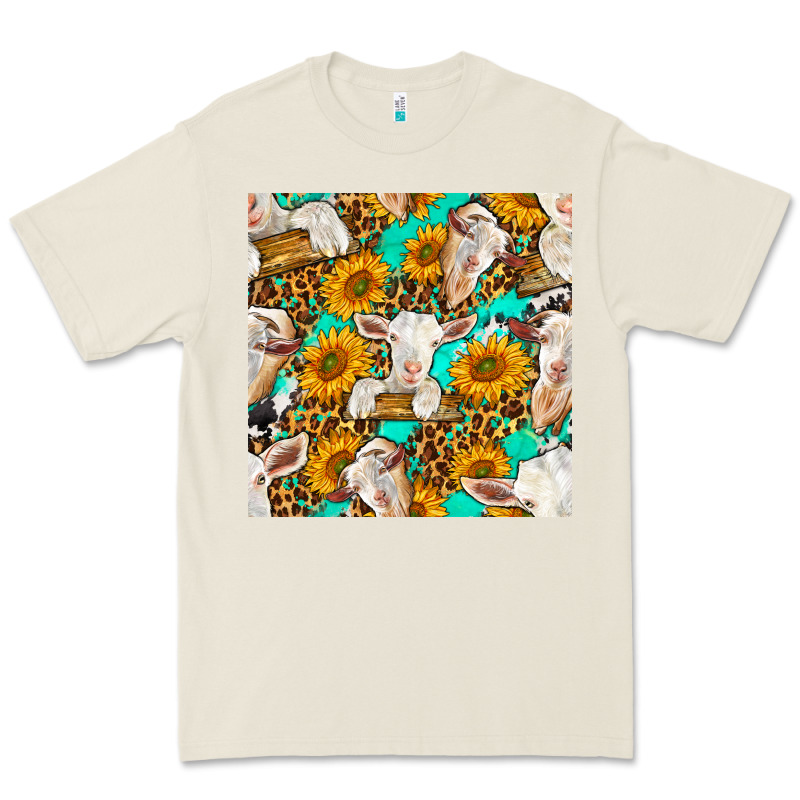 Sunflowers And Goat Western Seamless Pattern Premium Tee by BundleAndBundleShop | Teevron