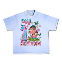 Grape Ice my 1 st birthday with little cute cow Urban Heavy Tee - NancyCooperArtShop