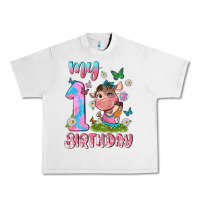 Lunar Rock my 1 st birthday with little cute cow Urban Heavy Tee - NancyCooperArtShop