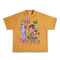 Peanut Butter my 1 st birthday with little cute cow Urban Heavy Tee - NancyCooperArtShop