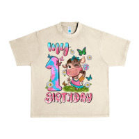 Sandshell my 1 st birthday with little cute cow Urban Heavy Tee - NancyCooperArtShop