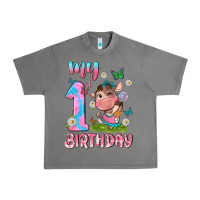 Tornado my 1 st birthday with little cute cow Urban Heavy Tee - NancyCooperArtShop