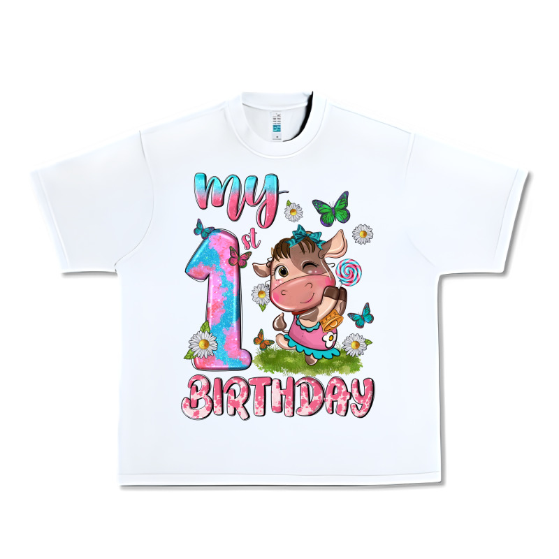 My 1 St Birthday With Little Cute Cow Urban Heavy Tee by NancyCooperArtShop | Teevron