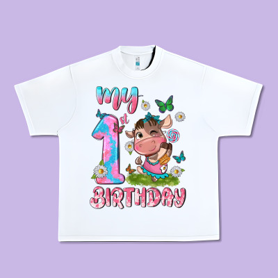 My 1 St Birthday With Little Cute Cow Urban Heavy Tee Designed By Nancycooperartshop