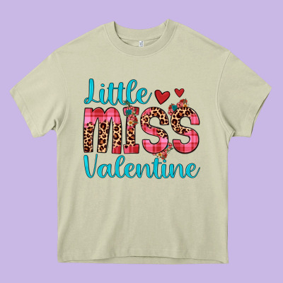 Little Miss Valentine Heavy Core Tee Designed By Jahusdesignshop