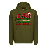 Army Green jesus is the reason for the season Premium Hoodie - CowGirlArtShop