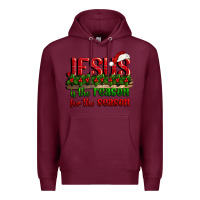 Burgundy jesus is the reason for the season Premium Hoodie - CowGirlArtShop