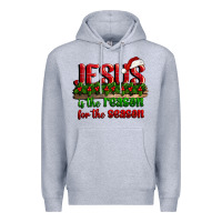 Heather Grey jesus is the reason for the season Premium Hoodie - CowGirlArtShop