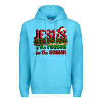 Ocean Blue jesus is the reason for the season Premium Hoodie - CowGirlArtShop