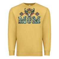 Antique Gold Mom with Cow skull Mother's Day Premium Sweatshirt - CowGirlArtShop