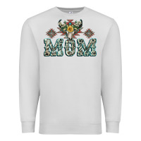 Dove Grey Mom with Cow skull Mother's Day Premium Sweatshirt - CowGirlArtShop