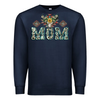 Navy Mom with Cow skull Mother's Day Premium Sweatshirt - CowGirlArtShop