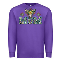Purple Mom with Cow skull Mother's Day Premium Sweatshirt - CowGirlArtShop