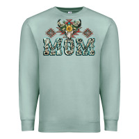 Seafoam Mom with Cow skull Mother's Day Premium Sweatshirt - CowGirlArtShop