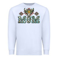 White Mom with Cow skull Mother's Day Premium Sweatshirt - CowGirlArtShop