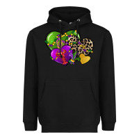 Black mardi gras hearts Heavyweight Hoodie - CowGirlArtShop