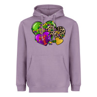 Lavender mardi gras hearts Heavyweight Hoodie - CowGirlArtShop