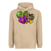 Mushroom mardi gras hearts Heavyweight Hoodie - CowGirlArtShop