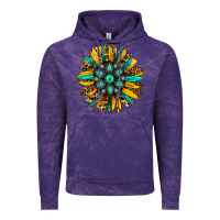 Cloud Purple turquoise leopard sunflower Vintage Hoodie - Jasminsmagicworld
