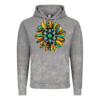 Cloud Rock turquoise leopard sunflower Vintage Hoodie - Jasminsmagicworld