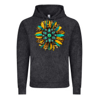 Vintage Black turquoise leopard sunflower Vintage Hoodie - Jasminsmagicworld