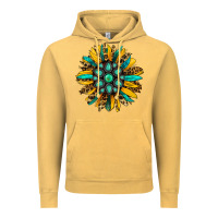 Turquoise Leopard Sunflower Vintage Hoodie | Teevron