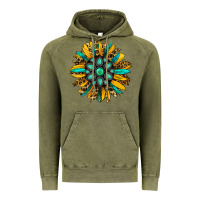 Vintage Olive turquoise leopard sunflower Vintage Hoodie - Jasminsmagicworld