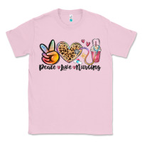 Bubblegum Pink peace love nursing Classic Tee - MaliasSmallBusiness