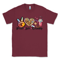 Burgundy peace love nursing Classic Tee - MaliasSmallBusiness