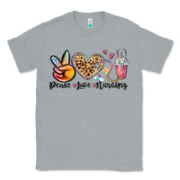 Heather Grey peace love nursing Classic Tee - MaliasSmallBusiness