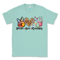 Seafoam peace love nursing Classic Tee - MaliasSmallBusiness