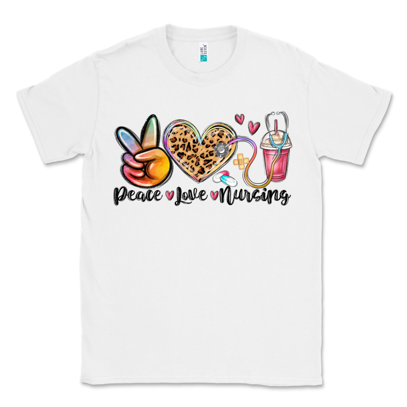 Peace Love Nursing Classic Tee by MaliasSmallBusiness | Teevron