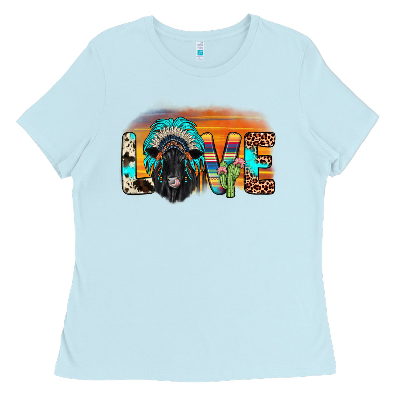 Love Black Angus Indian Headdress Ladies Tee by JahusDesignShop | Teevron