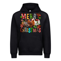 Black Merry christmas chickens Urban Hoodie - FaDigitalArtStudio