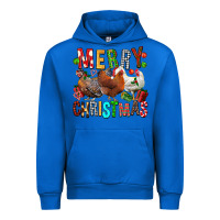 Cobalt Merry christmas chickens Urban Hoodie - FaDigitalArtStudio