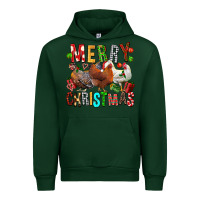 Forest Green Merry christmas chickens Urban Hoodie - FaDigitalArtStudio