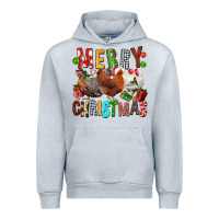 Heather Grey Merry christmas chickens Urban Hoodie - FaDigitalArtStudio