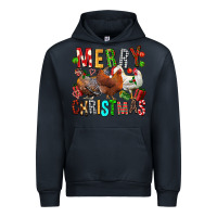 Navy Merry christmas chickens Urban Hoodie - FaDigitalArtStudio