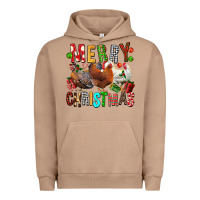 Pigment Burro Merry christmas chickens Urban Hoodie - FaDigitalArtStudio