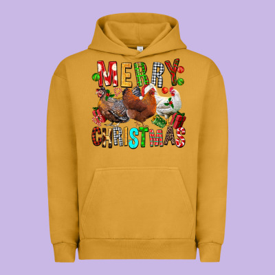 Merry Christmas Chickens Urban Hoodie Designed By Fadigitalartstudio