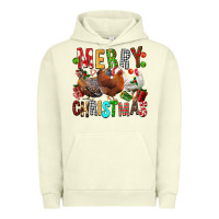 Pigment Pistachio Merry christmas chickens Urban Hoodie - FaDigitalArtStudio