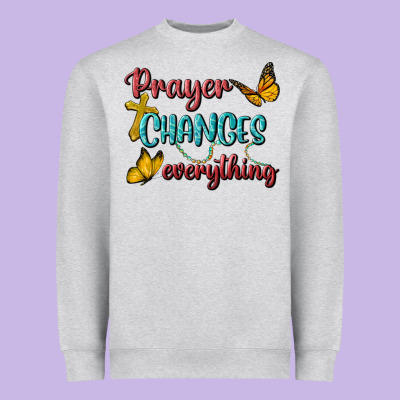 Prayer Changes Everything Heavyweight Sweatshirt Designed By Bundleandbundleshop