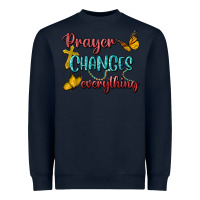 Navy Prayer Changes Everything Heavyweight Sweatshirt - BundleAndBundleShop